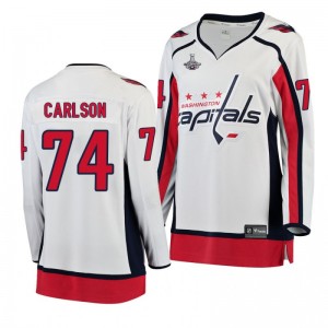 John Carlson Capitals Women's 2018 Stanley Cup Champions Away Jersey White - Sale