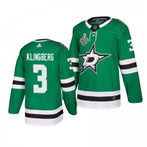 Men's Stars John Klingberg 2020 Stanley Cup Final Authentic Patch Kelly Green Jersey - Sale
