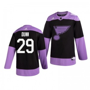 Vince Dunn Blues Black Hockey Fights Cancer Practice Jersey - Sale