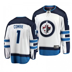 Eric Comrie Jets 2019 Away Breakaway Player Jersey - White - Sale