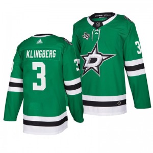 John Klingberg Stars Home Adidas Authentic Jersey Green - Sale