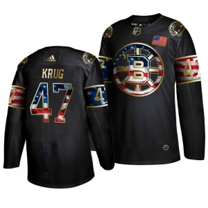 Bruins Torey Krug Golden Edition Adidas Black Independence Day Men's Jersey - Sale