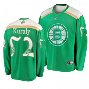 Boston Bruins Sean Kuraly 2019 St. Patrick's Day Green Replica Fanatics Branded Jersey - Sale