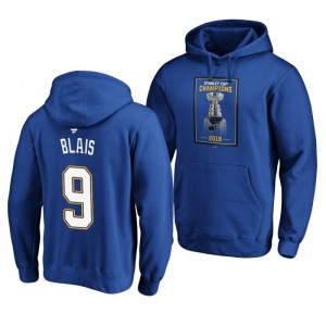 Sammy Blais Blues 2019 Stanley Cup Champions Banner Collection Pullover Royal Hoodie - Sale