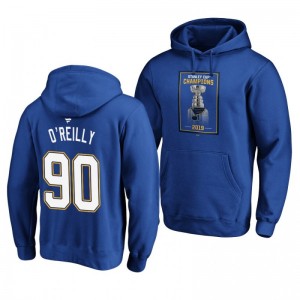 Ryan O'Reilly Blues 2019 Stanley Cup Champions Banner Collection Pullover Royal Hoodie - Sale