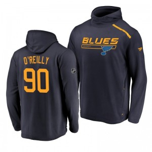 St. Louis Blues Ryan O'Reilly Navy Authentic Pro  Transitional Pullover Hoodie - Sale