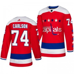 John Carlson Capitals Red Adidas Authentic Third Alternate Jersey - Sale