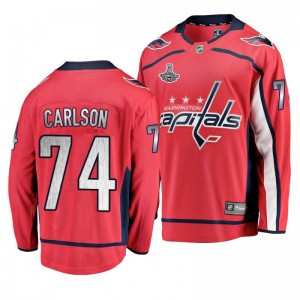 Capitals John Carlson Red-Silver Home Banner Collection Breakaway Jersey - Sale