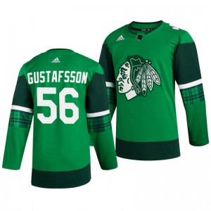 Blackhawks Erik Gustafsson 2020 St. Patrick's Day Authentic Player Green Jersey - Sale