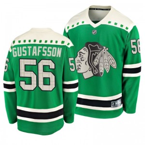Blackhawks Erik Gustafsson 2020 St. Patrick's Day Replica Player Green Jersey - Sale