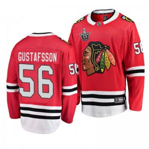 Blackhawks Erik Gustafsson 2020 Stanley Cup Playoffs Home Red Jersey - Sale