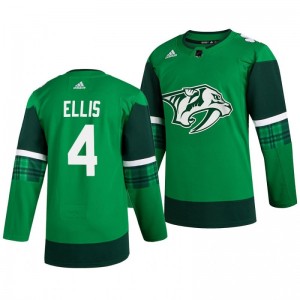 Predators Ryan Ellis 2020 St. Patrick's Day Authentic Player Green Jersey - Sale