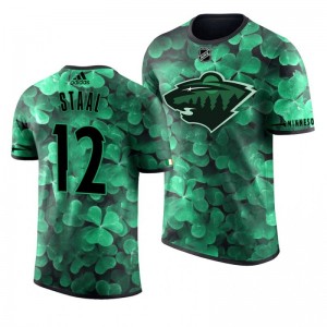 Wild Eric Staal St. Patrick's Day Green Lucky Shamrock Adidas T-shirt - Sale