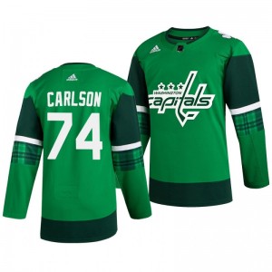 Capitals John Carlson 2020 St. Patrick's Day Authentic Player Green Jersey - Sale