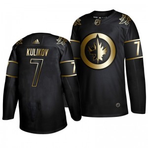 Dmitry Kulikov Jets Black Authentic Golden Edition Adidas Jersey - Sale