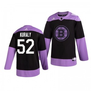 Sean Kuraly Bruins Black Hockey Fights Cancer Practice Jersey - Sale