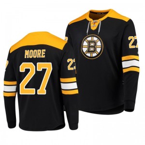 Bruins John Moore Black Adidas Platinum Long Sleeve Jersey T-Shirt - Sale