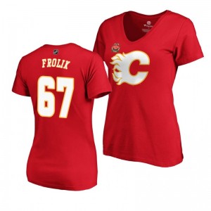 Flames Michael Frolik Women's 2019 Heritage Classic Primary Logo T-Shirt Red - Sale