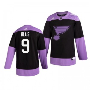 Sammy Blais Blues Black Hockey Fights Cancer Practice Jersey - Sale