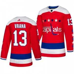 Jakub Vrana Capitals Red Authentic Third Alternate Jersey - Sale