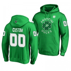 Custom Anaheim Ducks St. Patrick's Day Green Pullover Hoodie - Sale