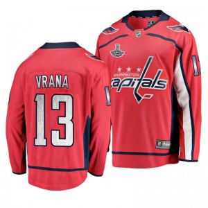 Capitals Jakub Vrana Red-Silver Home Banner Collection Breakaway Jersey - Sale