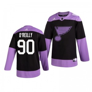 Ryan O'Reilly Blues Black Hockey Fights Cancer Practice Jersey - Sale