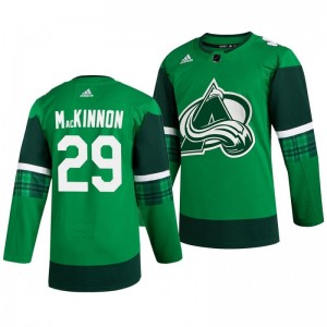Avalanche Nathan MacKinnon 2020 St. Patrick's Day Authentic Player Green Jersey - Sale
