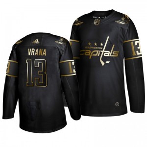 Jakub Vrana Capitals Black Authentic Golden Edition Adidas Jersey - Sale