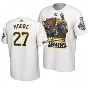 2019 Stanley Cup Final Bruins John Moore Cartoon Mascot T-Shirt - White - Sale