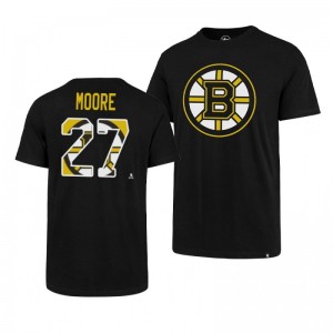 Bruins John Moore Super Rival Black Short Sleeve T-Shirt - Sale