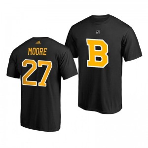 John Moore Bruins Black Authentic Stack T-Shirt - Sale