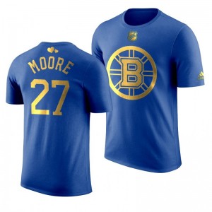 Boston Bruins John Moore Bruins Royal T-Shirt - Sale