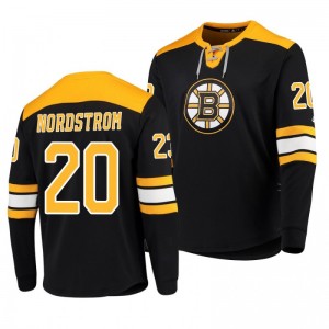 Bruins Joakim Nordstrom Black Platinum Long Sleeve Jersey T-Shirt - Sale