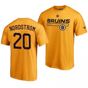 Boston Bruins Joakim Nordstrom Gold Rinkside Collection Prime Authentic Pro T-shirt - Sale