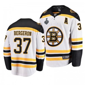 Bruins 2019 Stanley Cup Final Patrice Bergeron Away Breakaway White Men's Jersey - Sale