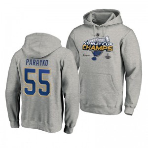 Colton Parayko Blues 2019 Stanley Cup Champions Locker Room Pullover Gray Hoodie - Sale