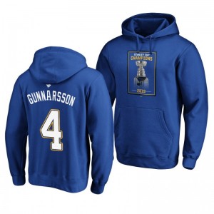 Carl Gunnarsson Blues 2019 Stanley Cup Champions Banner Collection Pullover Royal Hoodie - Sale