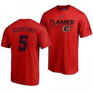 Calgary Flames Mark Giordano Red Rinkside Collection Prime Authentic Pro T-shirt - Sale