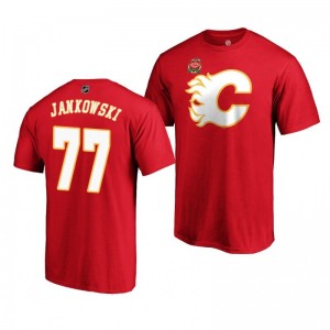 Calgary Flames 2019 Red Heritage Classic Primary Logo Mark Jankowski T-Shirt - Sale