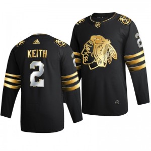Blackhawks Duncan Keith Black 2021 Golden Edition Limited Authentic Jersey - Sale