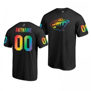 Custom Wild Black Rainbow Pride Name and Number T-Shirt - Sale