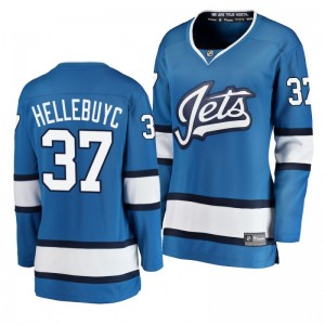 Women's Blue Jets Connor Hellebuyck Fanatics Branded Breakaway Alternate Jersey - Sale