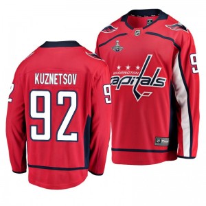 2018 Stanley Cup Champions Evgeny Kuznetsov Capitals Red Breakaway Player Home Jersey - Sale
