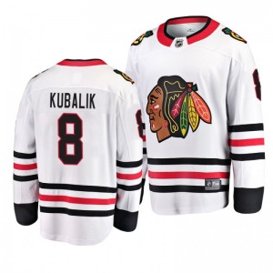 Dominik Kubalik Blackhawks White Breakaway Player Away Fanatics Branded Jersey - Sale