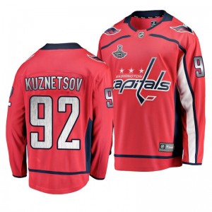Capitals Evgeny Kuznetsov Red-Silver Home Banner Collection Breakaway Jersey - Sale
