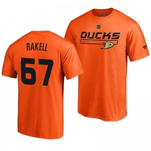 Anaheim Ducks Rickard Rakell Orange Rinkside Collection Prime Authentic Pro T-shirt - Sale