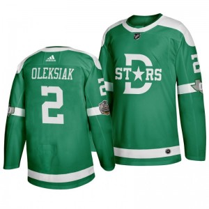 2020 Winter Classic Dallas Stars Jamie Oleksiak Green Retro Adidas Authentic Jersey - Sale