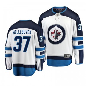 Away Breakaway Player Jets Connor Hellebuyck White Jersey - Sale