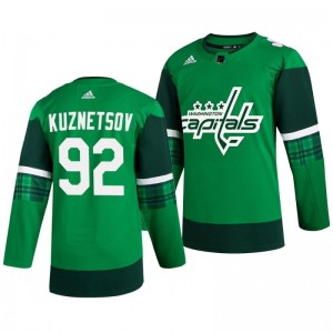 Capitals Evgeny Kuznetsov 2020 St. Patrick's Day Authentic Player Green Jersey - Sale